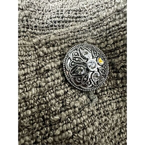 Zara Khaki Green Boucle Tweed Blazer Jacket Military Double Breasted  Size L - Picture 7 of 16